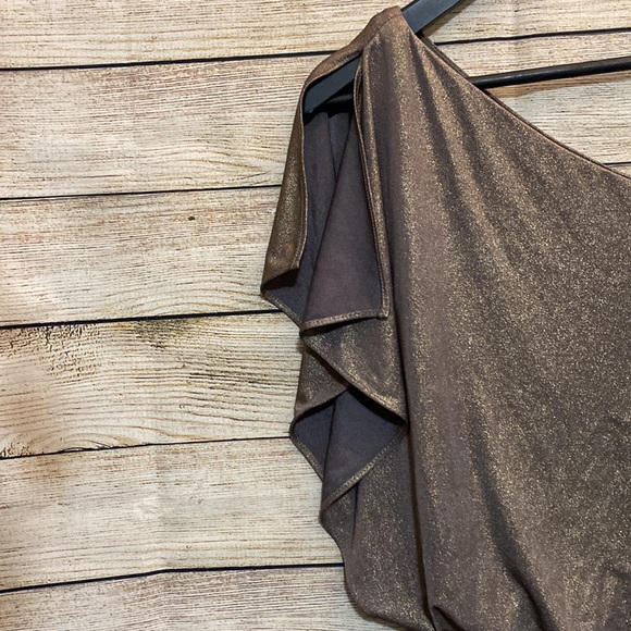 Size 2 | Le Chateau- bronze with subtle shimmer cocktail dress - Picture 3 of 11